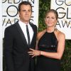Jennifer Aniston et son fiancé Justin Theroux à la La 72ème cérémonie annuelle des Golden Globe Awards à Beverly Hills, le 11 janvier 2015. 