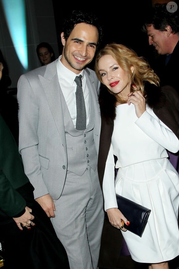 Le couturier Zac Posen et Kylie Minogue à l'avant-première du film "Exodus" à New York, le 7 décembre 2014.