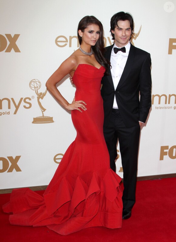 Nina Dobrev et Ian Somerhalder lors de la 63eme cérémonie des Emmy Awards le 18 septembre 2011  