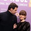 Laurent Lafitte et Marina Foïs pour le film "Papa ou Maman" - 3e journée du 18e festival international du film de comédie de l'Alpe d'Huez, le 16 janvier 2015.