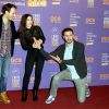 Paul Lefevre, Fanny Valette et Antoine Gouy pour le film "A Love You" - 3e journée du 18e festival international du film de comédie de l'Alpe d'Huez, le 16 janvier 2015.
