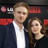 Elizabeth (Lizzie) Olsen et son petit-ami Boyd Holbrook - Première du film "Godzilla" à Hollywood, le 8 mai 2014.