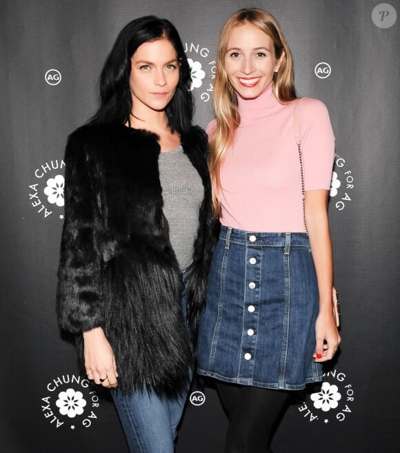 Leigh Lezark, Harley Viera-Newton lors de la soirée AG Jeans à New York le 20 janvier 2014