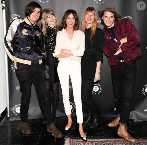 Nikolai Fraiture, Tennessee Thomas, Alexa Chung, Erika Spring, Lewis Lazar lors de la soirée AG Jeans à New York le 20 janvier 2014