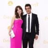 Zooey Deschanel et son nouveau compagnon Jacob Pechenik lors de la 66e cérémonie annuelle des Emmy Awards au Nokia Theatre à Los Angeles, le 25 août 2014.