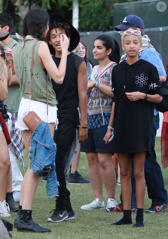Jaden Smith, Kendall Jenner, Willow Smith au 1er jour du 2ème week-end du Festival de Musique de Coachella à Indio. Willow arbore une nouvelle coupe de cheveux! le 18 avril 2014  