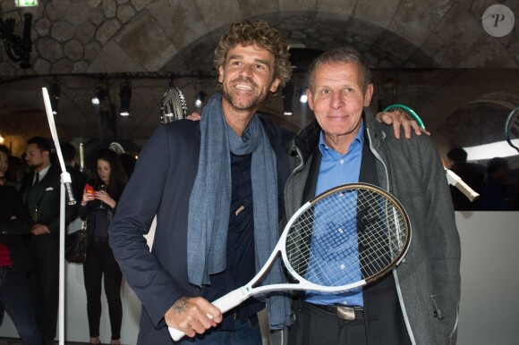 Gustavo Kuerten et Patrick Poivre D'Arvor à la soirée "Lacoste LT12 Beautiful Tennis" au "Faust"" à Paris le 22 janvier 2015
