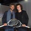 Gustavo Kuerten et David Luiz à la soirée "Lacoste LT12 Beautiful Tennis" au "Faust"" à Paris le 22 janvier 2015