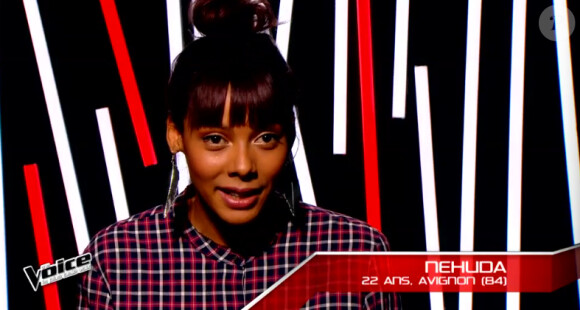 Nehuda dans The Voice 2015 sur TF1, le samedi 24 janvier 2015