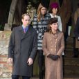  Le prince William et Kate Middleton lors de la messe de Noël à Sandringham, le 25 décembre 2014 
