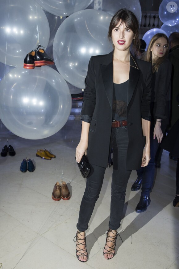 Jeanne Damas au défilé de mode hommes Berluti collection prêt-à-porter Automne Hiver 2015/2016 à Paris, le 23 janvier 2015