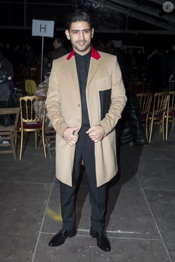 Salim Kechiouche au défilé de mode hommes Givenchy collection prêt-à-porter Automne Hiver 2015/2016 à Paris, le 23 janvier 2015 