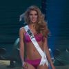 La bombe Camille Cerf, Miss France 2015, sexy en bikini défile pour l'élection Miss Univers 2015, le mercredi 21 janvier 2015 à Miami