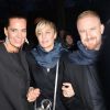 Roberta Armani, Robin Wright et son fiancé Ben Foster arrivent au Palais de Tokyo pour assister au défilé haute couture Giorgio Armani Privé printemps-été 2015. Paris. Le 27 janvier 2015.