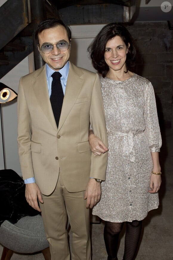 Vanessa Seward et son mari Bertrand Burgalat lors du Lancement de la collection "Mécaniques Célestes" de Elie Top, le 27 janvier 2015.