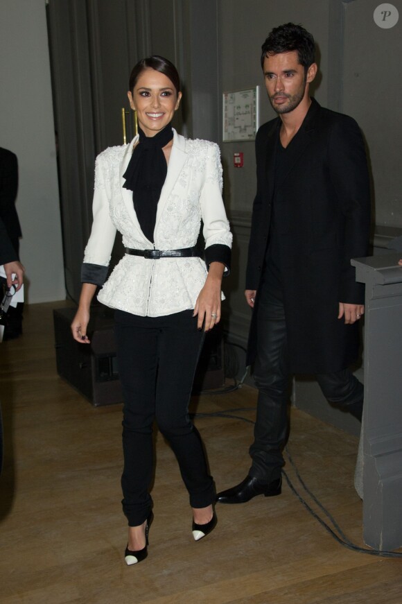 Cheryl Fernandez-Versini (Cole) et son mari Jean-Bernard Fernandez-Versini lors du défilé Ralph & Russo haute couture printemps-été 2015 au Grand Palais. Paris, le 29 janvier 2015.