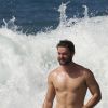 Exclusif - Patrick Schwarzenegger, en vacances à Hawaï, sur la plage de Maui, le 21 janvier 2015.