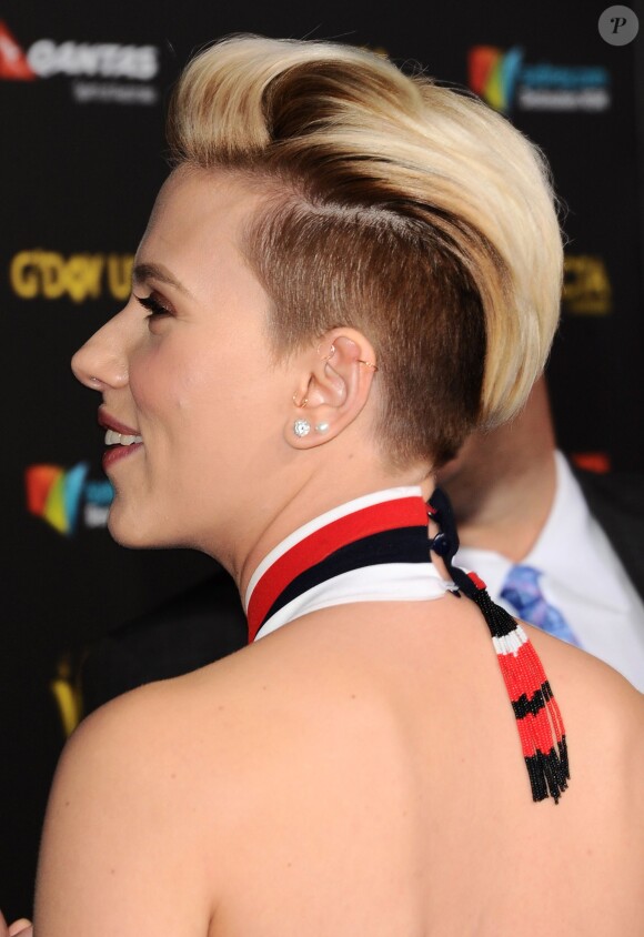 Scarlett Johansson et sa nouvelle coupe. Elle assiste au G'Day USA Gala à l'Hollywood Palladium. Los Angeles, le 31 janvier 2015.