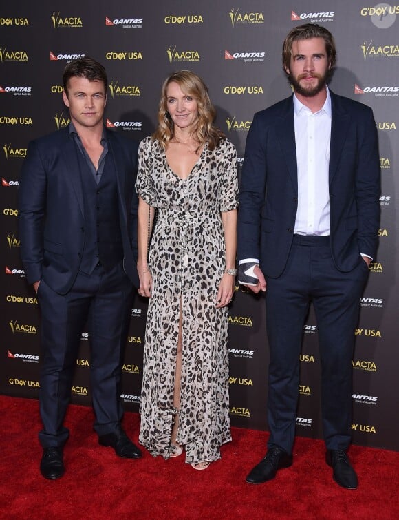Luke Hemsworth, son épouse Samantha Hemsworth et son frère Liam Hemsworth assistent au G'Day USA Gala à l'Hollywood Palladium. Los Angeles, le 31 janvier 2015.