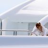 La princesse Beatrice d'York sur le yacht qu'elle occupe avec son compagnon Dave Clark et des amis à Saint-Barthélémy, le 22 janvier 2015