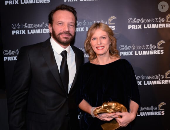 Exclusif - Samuel Le Bihan, Karin Viard lors de la 20e cérémonie des Prix Lumières à l'espace Pierre Cardin à Paris, le 2 février 2015. 