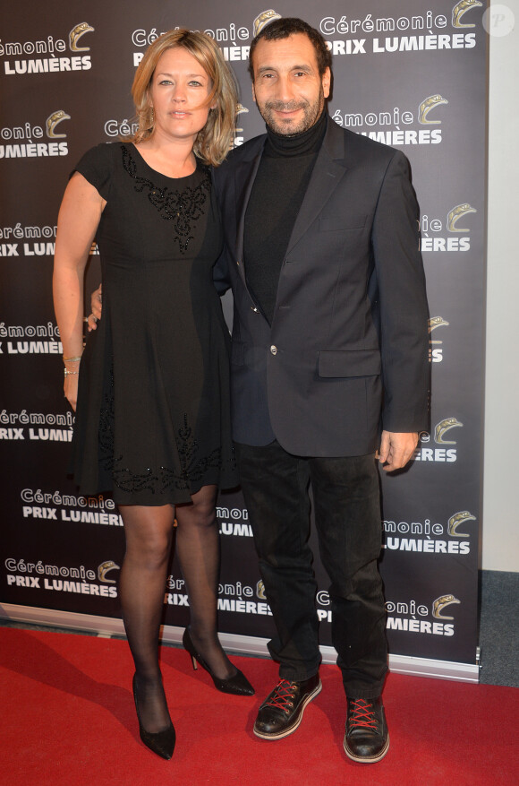 Carole et Zinedine Soualem lors de la 20e cérémonie des Prix Lumières à l'espace Pierre Cardin à Paris, le 2 février 2015. 