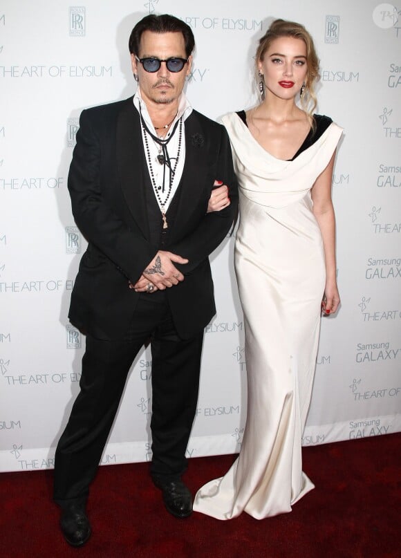 Johnny Depp, Amber Heard au gala " The Art of Elysium Heaven " à Santa Monica, le 10 janvier 2015.
