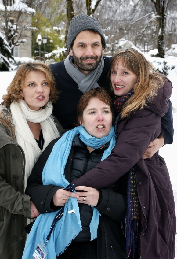 Medhi Nebbou, Nadia Fossier, Sophie de La Rochefoucauld et Claire de La Rochefoucauld participent au 17e Festival des Créations télévisuelles de Luchon, le vendredi 6 février 2015.