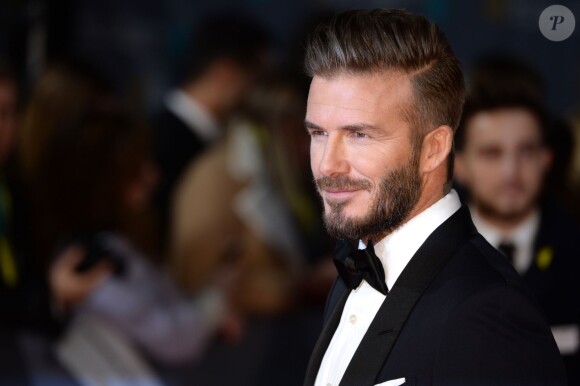 David Beckham lors des EE British Academy Film Awards au Royal Opera House, Londres, le 8 février 2015.