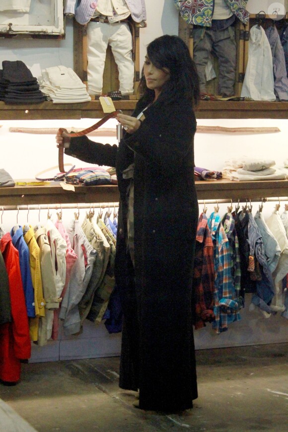 Kim Kardashian fait du shopping dans la boutique Trico Field à SoHo. New York, le 9 février 2015.