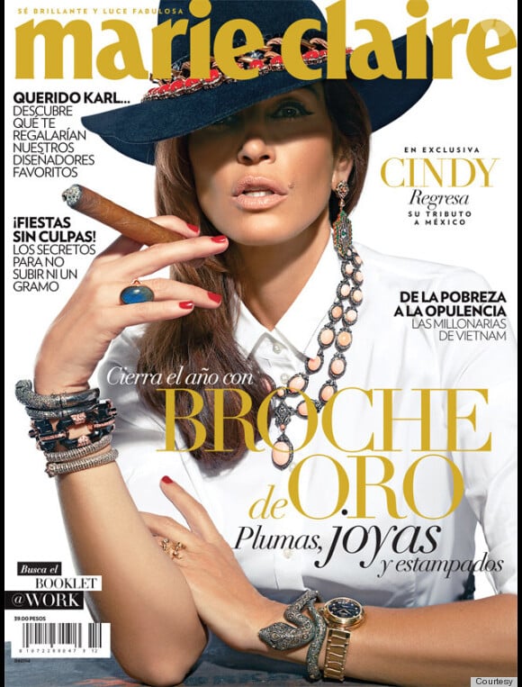 Cindy Crawford en couverture du Marie Claire mexicain en 2013.