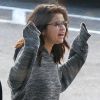 Exclusif - Selena Gomez, sans maquillage, arrive sur le tournage du film "The Revised Fundamentals of Caregiving" à Atlanta, le 17 et 18 janvier 2015.