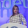 La reine Letizia d'Espagne prend la parole à l'occasion du 10e anniversaire de la Fundación del Español Urgente - Fundéu BBVA dans les locaux de la Fondation BBVA à Madrid, le 18 février 2015.