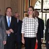 La reine Letizia d'Espagne au 10e anniversaire de la Fundación del Español Urgente - Fundéu BBVA au siège de la Fondation BBVA à Madrid, le 18 février 2015.