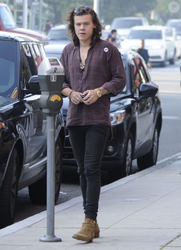 Exclusif - Harry Styles et sa compagne Nadine Leopold sont allés chez Frozen Yogurt à Beverly Hills, le 4 février 2015