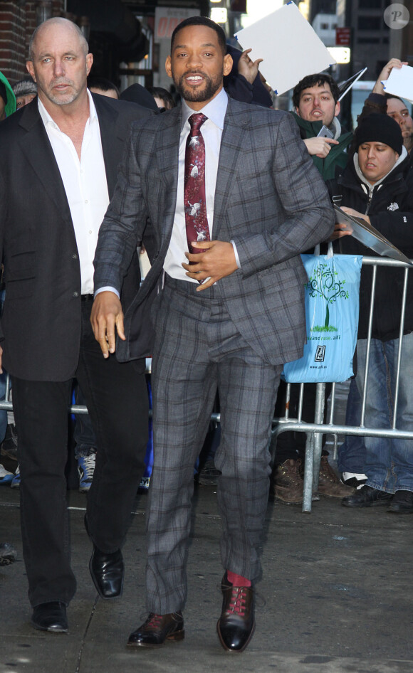 Will Smith arrive à l'émission "Late Show With David Letterman" à New York, le 18 février 2015 Will Smith making an appearance on the 'Late Show With David Letterman' in New York City, New York on February 18, 201518/02/2015 - New York