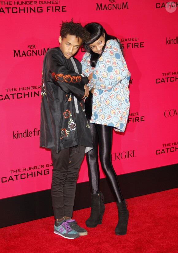 Jaden Smith et Willow Smith assistent à la Premiere du film "The Hunger Games 2 : Catching Fire" a Los Angeles, le 18 novembre 2013.