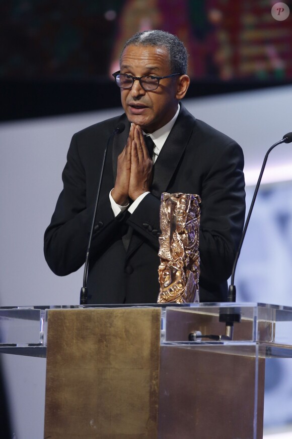 Abderrahmane Sissako (césar du meilleur réalisateur pour le film "Timbuktu") - 40e cérémonie des César au théâtre du Châtelet à Paris, le 20 février 2015.
