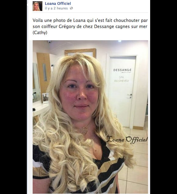 Loana à la sortie de chez le coiffeur - postée le 4 juin 2014.