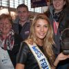 Camille Cerf, Miss France 2015, visite le Salon de l'Agriculture à Paris, le mardi 24 février 2015.