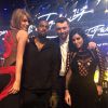 Taylor Swift, Kanye West, Sam Smith et Kim Kardashian lors des Brit Awards 2015 à l'O2 Arena. Londres, le 25 février 2015.