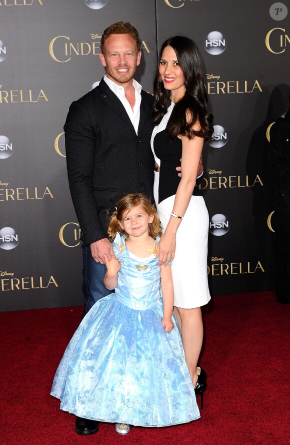 Ian Ziering en famille lors de l'avant-première du film Cendrillon à Los Angeles le 1er mars 2015