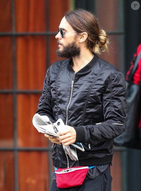 Jared Leto à la sortie de son hôtel à New York, le 29 octobre 2014.