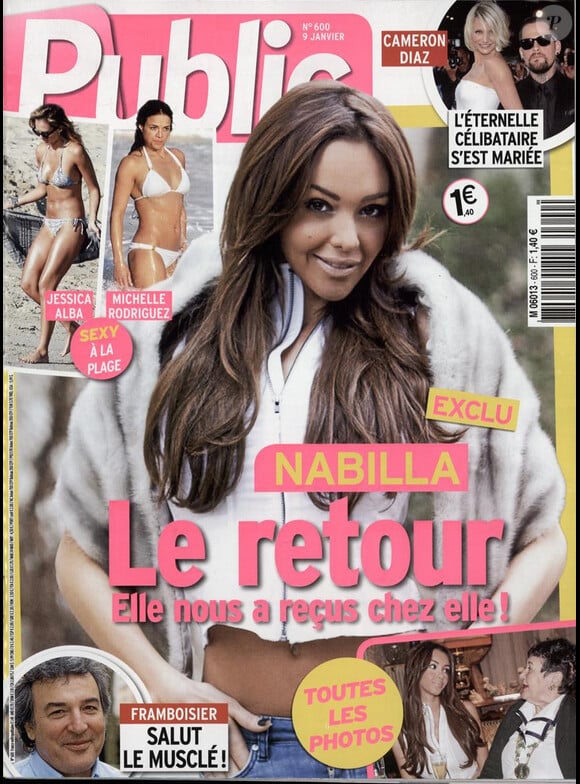 Nabilla en couverture du magazine Public, en kiosques le 9 janvier 2015