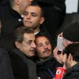  Nicolas Sarkozy - People au quart de finale de la Coupe de France de football entre le PSG et l'AS Monaco (2-0) au Parc des Princes &agrave; Paris le 4 mars 2015. 