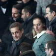  Nicolas Sarkozy, Pierre Sarkozy - People au quart de finale de la Coupe de France de football entre le PSG et l'AS Monaco (2-0) au Parc des Princes &agrave; Paris le 4 mars 2015. 