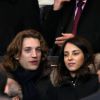 Jean et Jessica Sarkozy- People au quart de finale de la Coupe de France de football entre le PSG et l'AS Monaco (2-0) au Parc des Princes à Paris le 4 mars 2015.