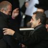 Vadim Vasilyev et Nicolas Sarkozy - People au quart de finale de la Coupe de France de football entre le PSG et l'AS Monaco (2-0) au Parc des Princes à Paris le 4 mars 2015.