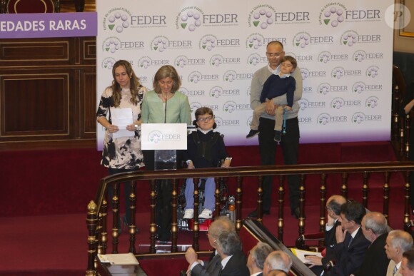 La reine Letizia d'Espagne assiste à une cérémonie au sénat pour la journée des maladies orphelines à Madrid. Le 5 mars 2015  Queen Letizia attends a ceremony the day of rare diseases in the Senate, in Madrid, on Thursday March 5, 201505/03/2015 - Madrid