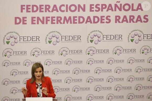 La reine Letizia d'Espagne assiste à une cérémonie au sénat pour la journée des maladies orphelines à Madrid. Le 5 mars 2015  Queen Letizia attends a ceremony the day of rare diseases in the Senate, in Madrid, on Thursday March 5, 201505/03/2015 - Madrid
